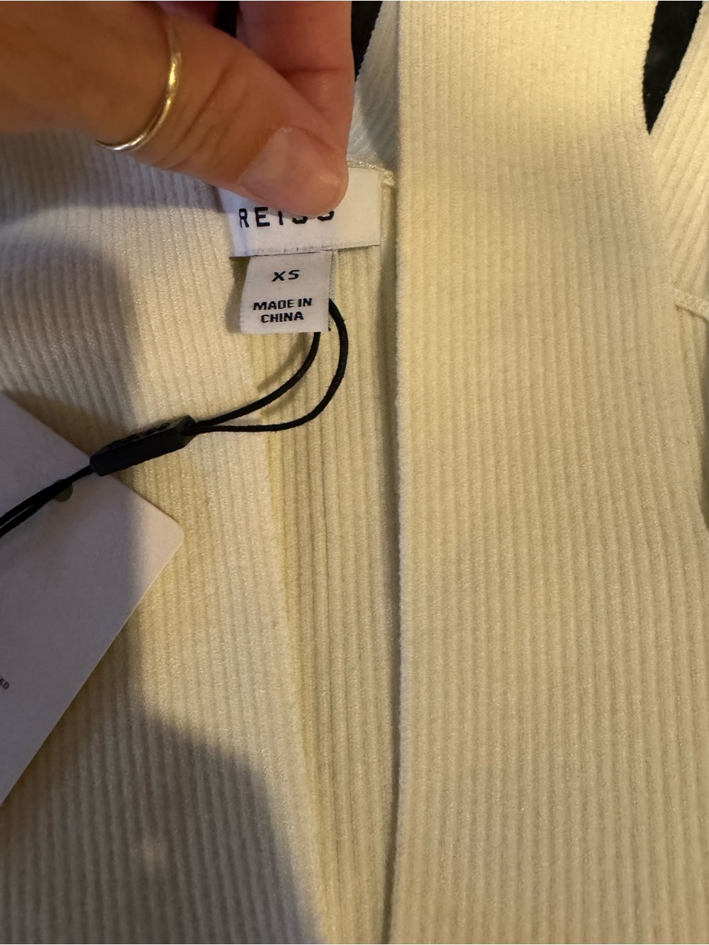 Reiss Off-White Ribbed Cutout-Strap Tank - Picture 8 of 12